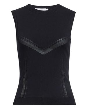 Sportmax Pavido Mesh Accent Sleeveless Sweater - Black