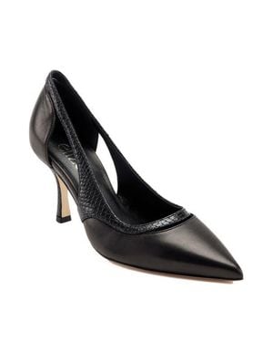 Elizee Elle Pump Leather Pointed-Toe Heel - Black