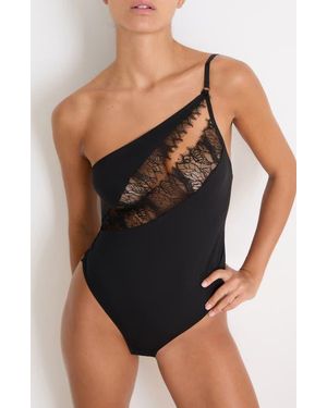 Etam Mysterieuse Lace Inset Bodysuit - Black