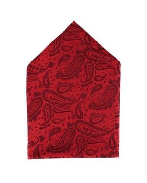 Trafalgar Banbury Tone On Tone Paisley 12 Inch Silk Pocket Square - Red
