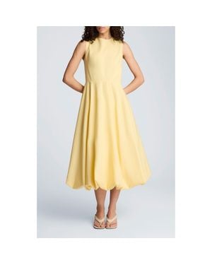 Kenneth Cole Sleeveless Bubble Hem Midi Dress - Yellow