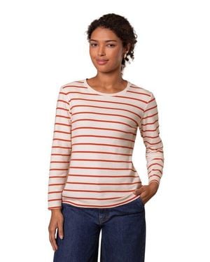 Celtic & Co. Striped Long Sleeve Crew Neck T-Shirt - Red