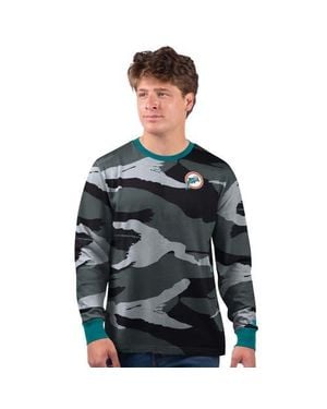 Starter Charcoal Miami Dolphins Thursday Night Gridiron Vintage Logo Long Sleeve T-Shirt - Gray
