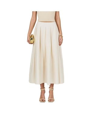 Endless Rose Pleated Midi Skirt - Natural