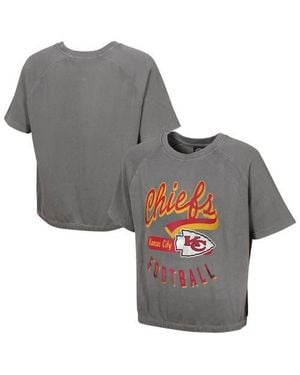 Outerstuff Kansas City Chiefs Mineral Wash Short Sleeve Top - Gray
