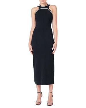 Endless Rose Embellished Trim Sleeveless Knit Dress - Black