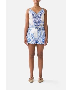 CAMILLA V Neck Cami - Blue