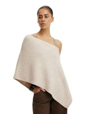 Cotton On Softest Luxe Poncho - Natural