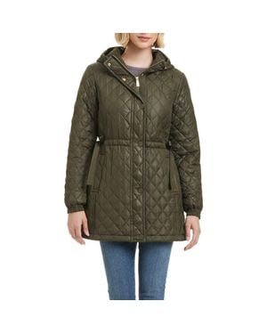 Kate Spade Water Resistant Diamond Quilted Jacket - Green