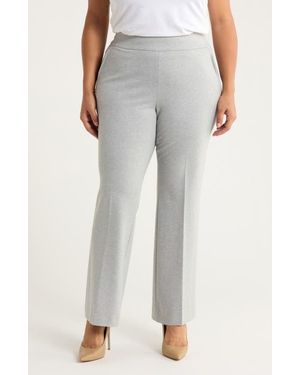 Anne Klein High Waist Bootcut Pull-On Pants - Gray