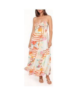 Petal & Pup Sitara Strapless Midi Dress - Orange