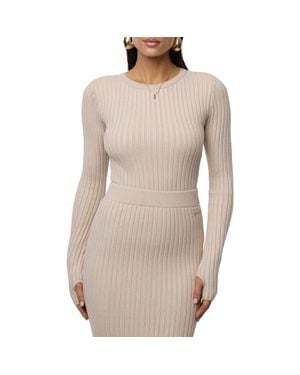 JLUXLABEL Overcast Ribbed Top - Natural
