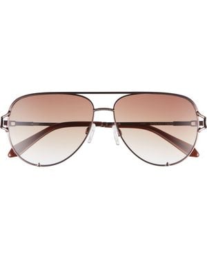Quay High Key Twist 60Mm Gradient Aviator Sunglasses - Brown