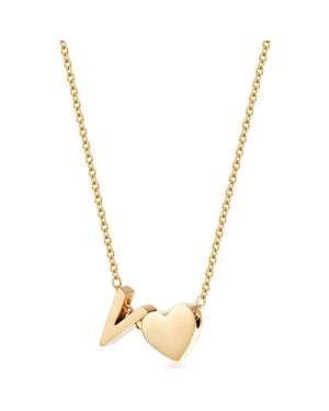 Jane Basch Initial Heart Pendant Necklace - Metallic