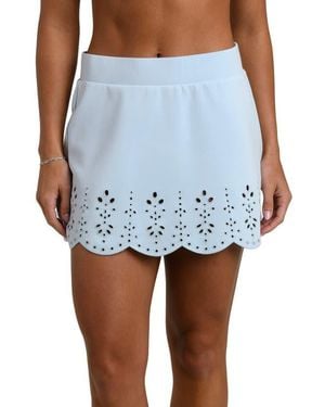 La Blanca Cloudset Eyelet Detail Miniskirt - Blue