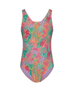 Roxy Kids' Coastal Breeze Cutout Rib One-Piece Swimsuit - Multicolor