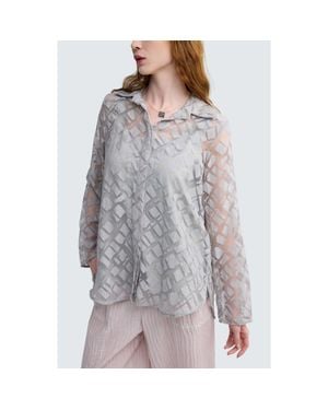 Luukaa Maren Batik-Effect Tunic Shirt - Gray