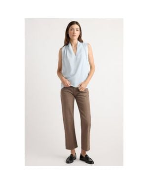 MODERN CITIZEN Jae V-Neck Sleeveless Blouse - White