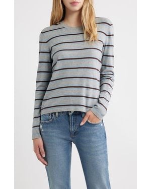 Rails Davie Stripe Cotton & Cashmere Sweater - Blue