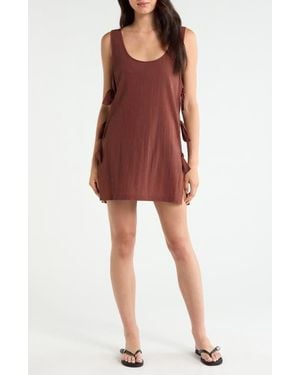 Sanctuary Side Tie A-Line Cover-Up Dress - Red