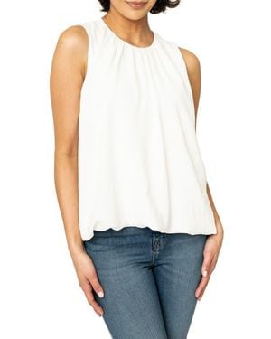 Gibsonlook Sleeveless Bubble Hemtop - White