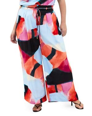 City Chic Shania Paperbag Waist Wide Leg Pants - Red