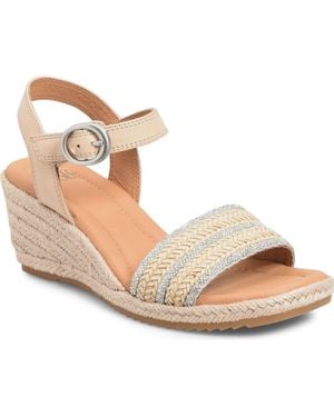 Söfft Inez Ii Espadrille Ankle Strap Platform Wedge Sandal - Metallic