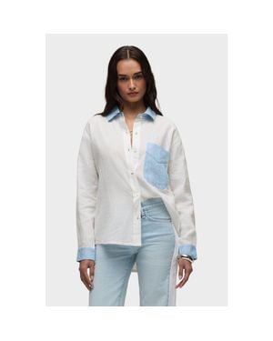 Hudson Jeans Oversized Button Down Shirt - Gray