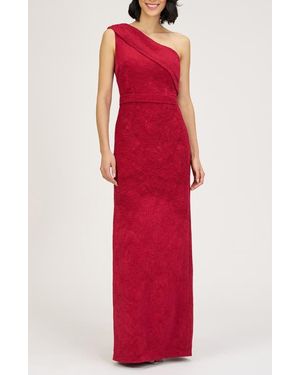 JS Collections Briella One-Shoulder Column Gown - Red