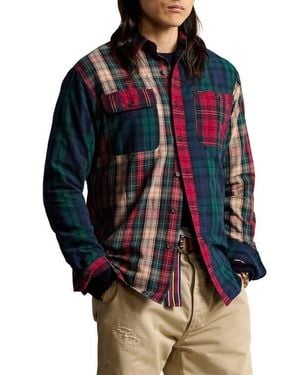 Polo Ralph Lauren Plaid Classic Fit Brushed Oxford Button-Down Shirt - Black