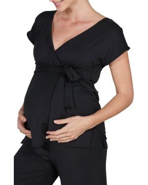 Cache Coeur Origin Maternity/Nursing Pajama Top - Black