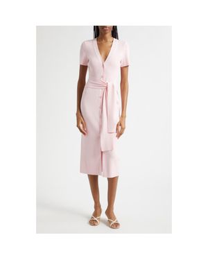 Toccin Agnes Tie Front Midi Dress - Pink