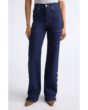 Veronica Beard Crosbie Straight Leg Jeans - Blue