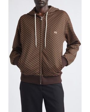Wales Bonner Hooded Jacquard Track Jacket - Brown
