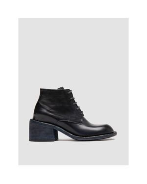 OC MARKETPLACE Wilds 002 Novak Lace-Up Leather Bootie - Black