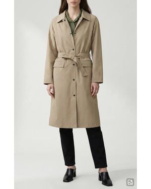 Noize Janice Tie Waist Water Repellent Coat - Natural