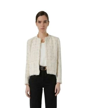 Gerard Darel Taissa Tweed Cropped Jacket - White