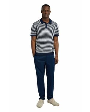 Onia Cotton Textured Knit Polo - Blue