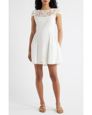 Cleobella Gail Cutwork Detail Cotton Minidress - White