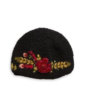 French Knot Josephine Wool Cloche - Black