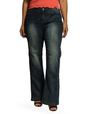 Standards & Practices High Waist Slit Hem Wide Leg Jeans - Multicolor