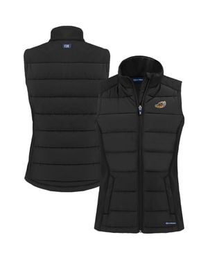 Cutter & Buck Akron Rubberducks Evoke Hybrid Primaloft Eco Softshell Recycled Full-Zip Vest - Black