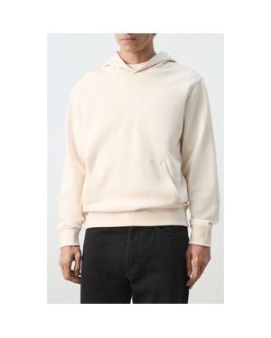 Mango Regular Fit Cotton Fleece Hoodie - White