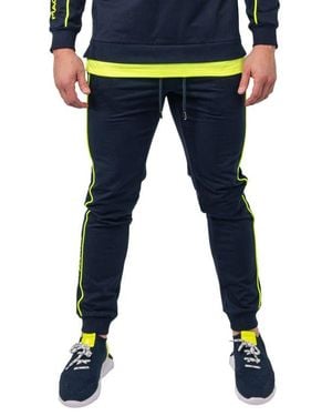 Maceoo Current Side Stripe Sweatpants - Blue