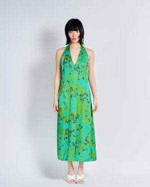 Lost Pattern Coco Dream Halter Midi Dress - Green