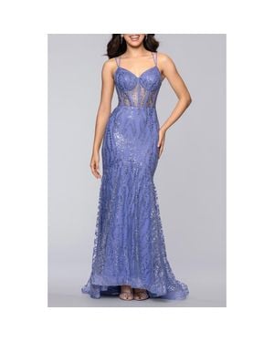 chinese dress ladies Blondie Nites Alexie Long Mesh Corset Rouched Mermaid Dress main image 1