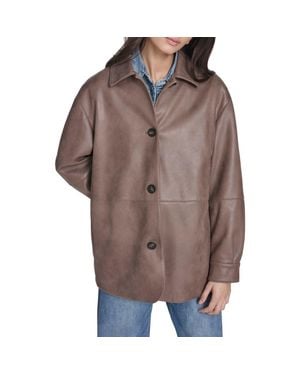 Levi's Water Resistant Faux Leather Coat - Brown