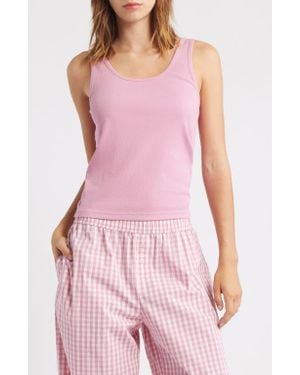 Open Edit Rib Tank - Pink