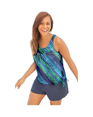 Swim 365 2-Piece Blouson Swim Set - Blue