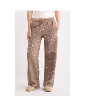 BP. Printed Baggy Sweatpants - Brown